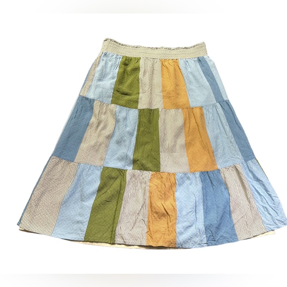 LC LAUREN CONRAD midi patchwork hippie  A line skirt size Large EUC - Picture 2 of 7